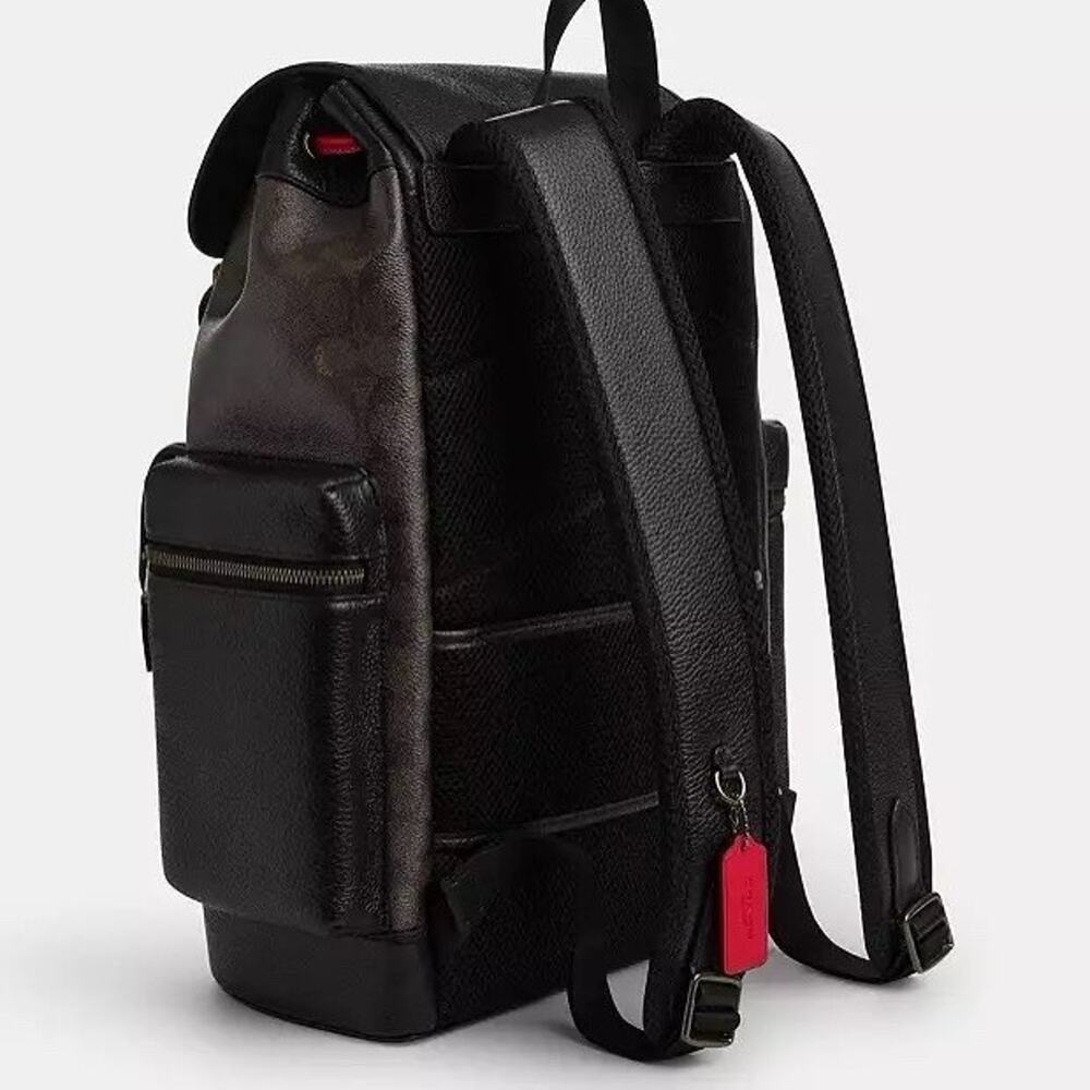 NWT Coach MEN's Sprint Backpack In Signature Canvas Gunmetal CCG13 - Picture 10 of 11